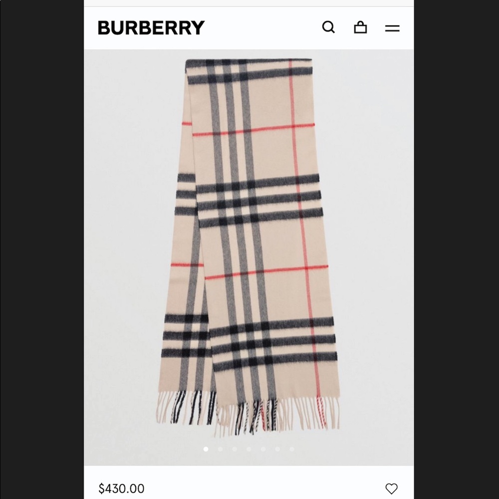 Burberry Classic Check Cashmere Scarf